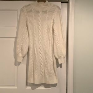 A&F Cable knit cream sweater dress